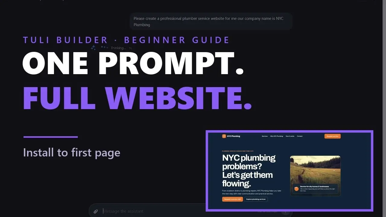 How to get started with Tuli Builder — build a WordPress site with AI